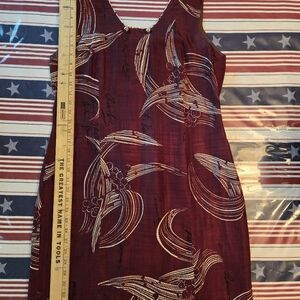 Mondi Brownish Red Sleeveless V-Neck Midi Sundress